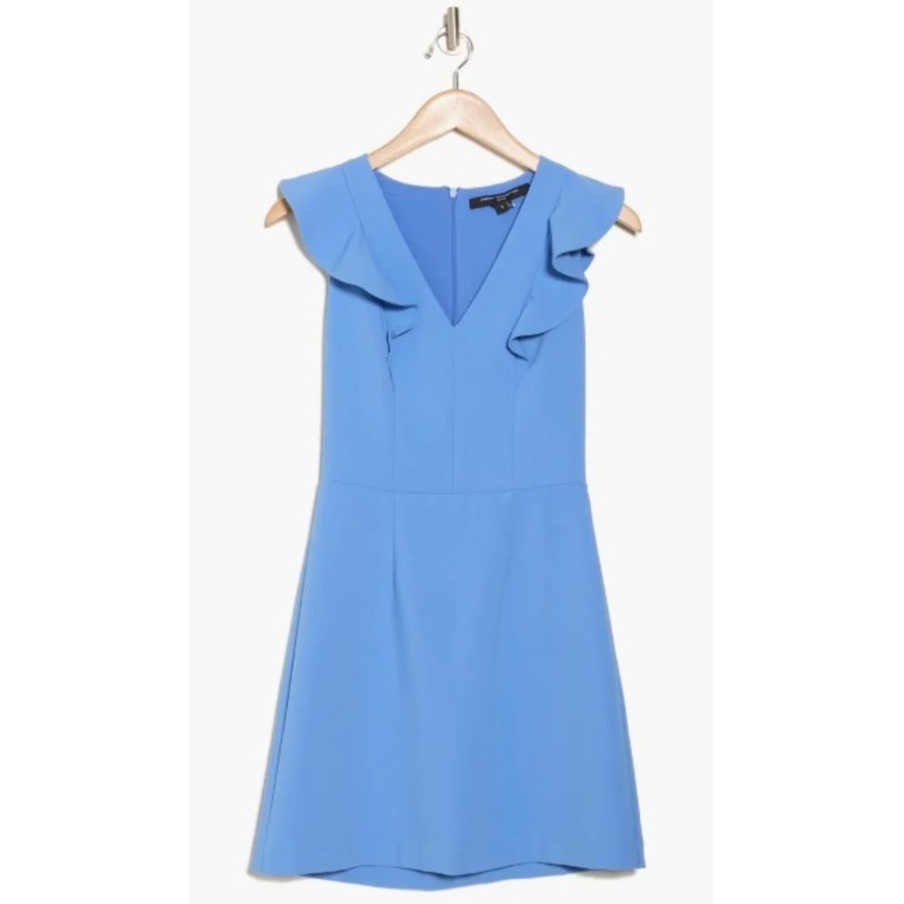 French Connection Whispering Ruffle Mini Dress Size 6 - Picture 3 of 5
